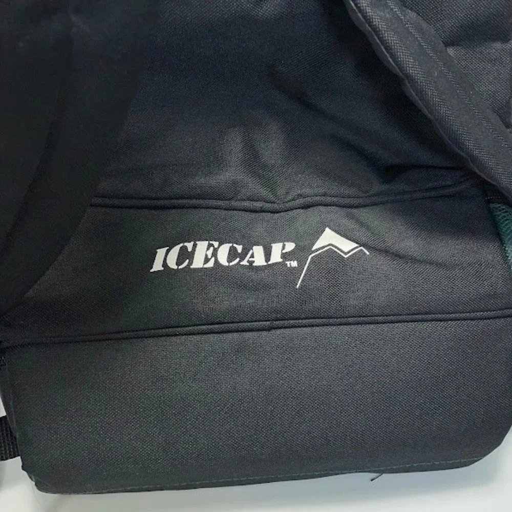 Icecap Backpack Black Green Mesh Insulated 3 Compartment Hiking Camping Travel